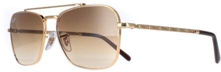 Ray-Ban Vierkant Unisex Goud Bruin Gradiënt RB3636 New Caravan - One Size