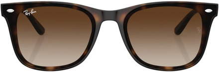 Ray-Ban Vierkante Plat Lens Zonnebril Rb4420 Ray-Ban , Brown , Unisex - 65 MM