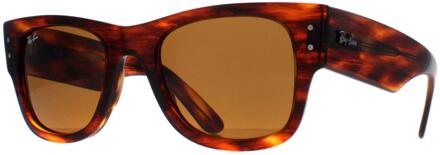 Ray-Ban Vierkante Unisex Gestreept Havana Bruin RB0840S Mega Wayfarer