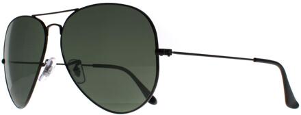 Ray-Ban Zonnebril Aviator 3025 Zwart Groen Gepolariseerd 002/58 - One Size