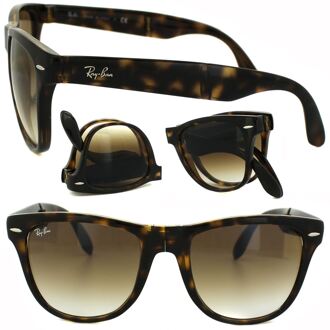 Ray-Ban Zonnebril Folding Wayfarer 4105 Licht Havana Bruin Verloop 710/51 54mm