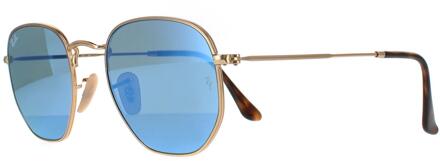 Ray-Ban Zonnebril Hexagonal 3548N 001/9O Goud Light Blauw Verloop Mirror - maat