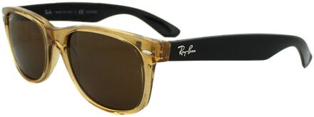 Ray-Ban Zonnebril New Wayfarer 2132 945/57 Honey Crystal Bruin Polarized 55mm - One Size