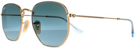 Ray-Ban zonnebril zeshoekige RB3548N 91233M Gold Blue Gray Gracient Goud