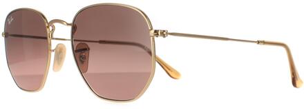 Ray-Ban zonnebril zeshoekige RB3548N 912443 Arista Gold Brown Gray Gracient 54mm Goud - One Size