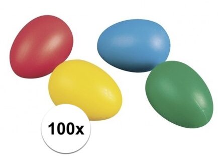 Rayher hobby materialen 100 gekleurde plastic eieren  - Paasversiering / Paasdecoratie