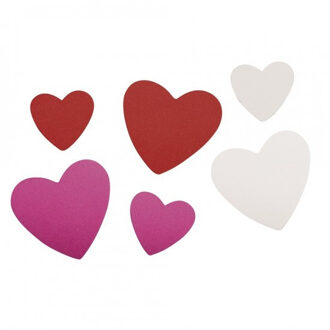 Rayher hobby materialen 100x Crepla ponsdeeltjes hartjes zelfklevend bont