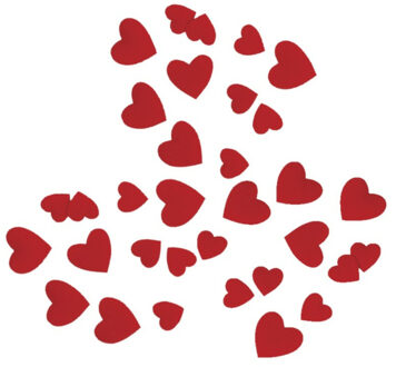 Rayher hobby materialen 100x stuks luxe velours strooihartjes rood - valentijn versiering / decoratie - strooiblaadjes