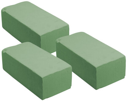 Rayher hobby materialen 10x Blokken rechthoekig groen steekschuim/oase nat 20 x 10 x 7 cm - Steekschuim voor echte bloemen