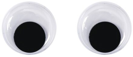 Rayher hobby materialen 10x Wiebel oogjes/googly eyes 15 mm - Plastic beweegbare oogjes - Hobby/knutsel materiaal