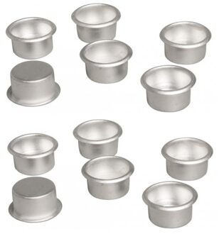 Rayher hobby materialen 12x metalen dinerskaars houders - decoratie - bloemstukje - kerststukje - Dia 22 mm