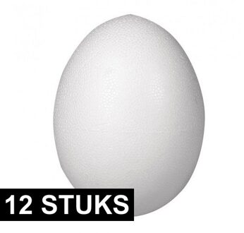 Rayher hobby materialen 12x Piepschuim vormen figuren eieren van 8 cm - zelf paaseieren maken hobby artikelen
