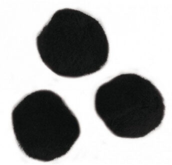 Rayher hobby materialen 140x stuks knutsel pompons 25 mm zwart hobby knutselen - zelf dieren maken