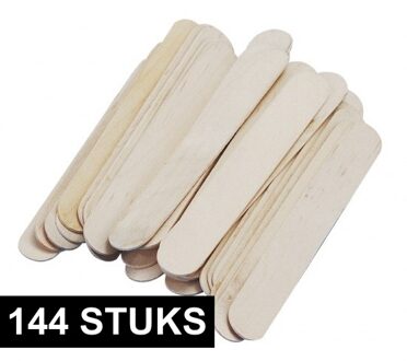 Rayher hobby materialen 144x Knutsel stokjes van hout naturel 150 x 20 mm