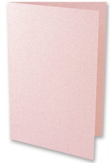 Rayher hobby materialen 15x stuks lichtroze uitnodigings/wens kaarten A6 formaat