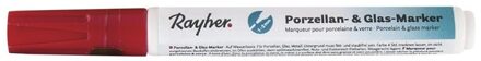 Rayher hobby materialen 1x Glasstift/porseleinstift/keramiekstift rood 1-2 mm punt hobby materiaal - Hobbystiften