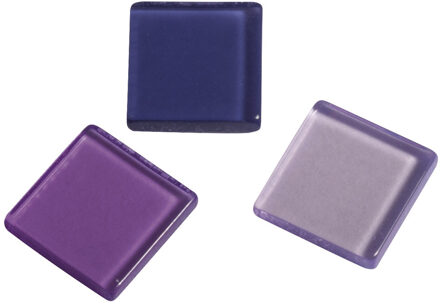 Rayher hobby materialen 205x stuks Acryl mozaieken maken steentjes violet paars 1 x 1 cm - Mozaiektegel