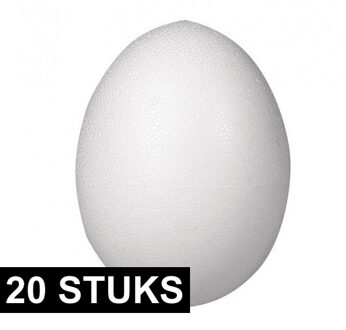 Rayher hobby materialen 20x Foamen piepschuim eitjes van 8 cm