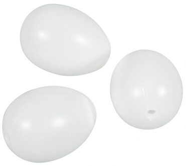 Rayher hobby materialen 20x Witte plastic paaseitjes - Feestdecoratievoorwerp