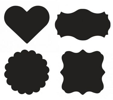 Rayher hobby materialen 24x stuks krijtbord folie etiket vormpjes - voor op potjes/bussen/weckpotten/schriften