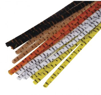 Rayher hobby materialen 25x stuks Chenilledraad met dieren print 30 cm