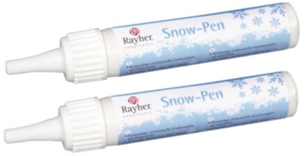 Rayher hobby materialen 2x stuks decoratie Sneeuw-Pennen - Decoratiesneeuw Wit