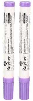 Rayher hobby materialen 2x stuks hobby textiel markers paars dik