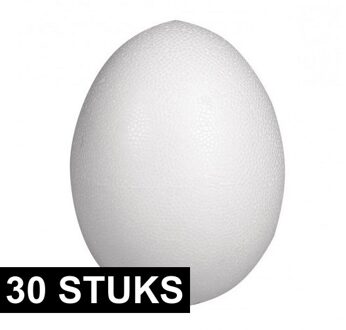 Rayher hobby materialen 30x Foamen piepschuim eitjes van 8 cm