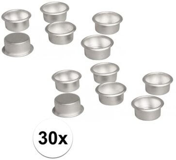 Rayher hobby materialen 30x metalen dinerskaars houders - decoratie - bloemstukje - kerststukje - Dia 22 mm