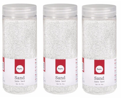 Rayher hobby materialen 3x Fijn decoratie zand wit 475 ml
