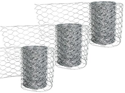 Rayher hobby materialen 3x Kippengaas 120 x 21,5 cm - Gaasdraad / gaas - Creatief hobby materiaal - Gips/papier mache vormen maken