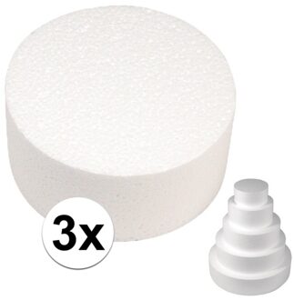 Rayher hobby materialen 3x Piepschuim schijf 30 cm breed en 7 cm hoog