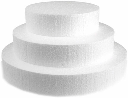 Rayher hobby materialen 3x Piepschuim schijven - van 20/25/30 cm diameter breed en 4 cm dik - Knutselen en hobby vormen