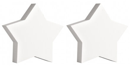 Rayher hobby materialen 3x stuks witte houten MDF sterren van 11 cm