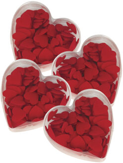 Rayher hobby materialen 400x stuks luxe velours strooihartjes rood - valentijn versiering / decoratie - strooiblaadjes