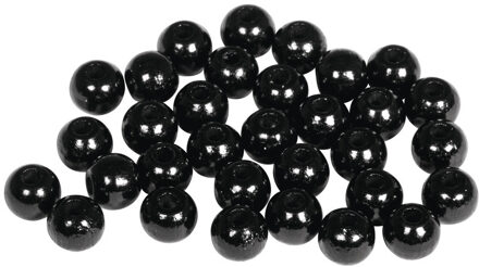Rayher hobby materialen 460x zwarte houten kralen 6 mm