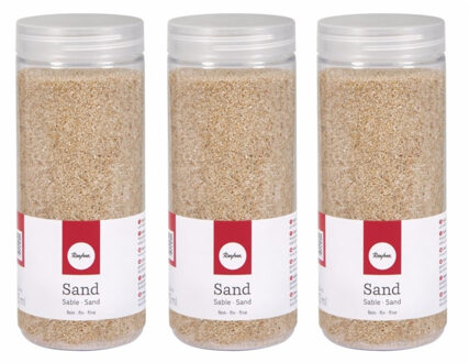 Rayher hobby materialen 4x potjes fijn decoratie zand creme 475 ml