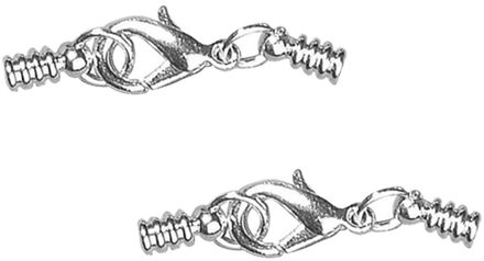 Rayher hobby materialen 4x Zilveren siersluitingen met ringkapje