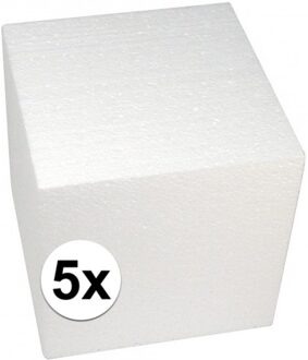 Rayher hobby materialen 5x Piepschuim kubussen 20 cm - hobby figuren artikelen