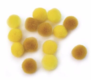 Rayher hobby materialen 60x knutsel pompons 15 mm geel