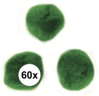 Rayher hobby materialen 60x knutsel pompons 15 mm groen