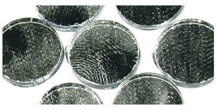 Rayher hobby materialen 60x stuks zilveren zelfklevende mozaiek steentjes rond 1.5 cm