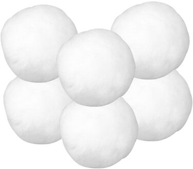 Rayher hobby materialen 6x Kunst sneeuwballen/sneeuwbollen van acryl 7,5 cm - Decoratiesneeuw Wit