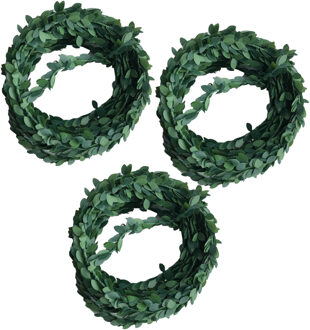 Rayher hobby materialen 6x Mini buxus guirlande slinger 500 x 1 cm kunststof Groen