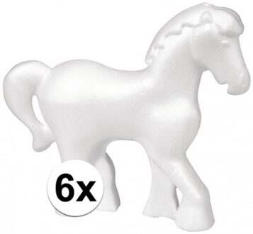 Rayher hobby materialen 6x Paard gemaakt van piepschuim 15 cm