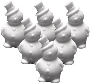 Rayher hobby materialen 6x stuks piepschuim figuren sneeuwman 17 cm - Hobby en knutselen vormen