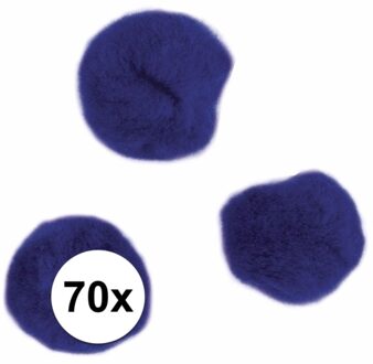 Rayher hobby materialen 70x knutsel pompons 7 mm donkerblauw