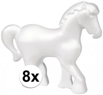 Rayher hobby materialen 8x Paard gemaakt van piepschuim 15 cm