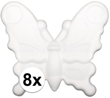 Rayher hobby materialen 8x stuks piepschuimen vlindertje 12,5 cm