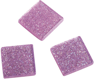 Rayher hobby materialen Acryl glitter mozaiek roze 1 cm